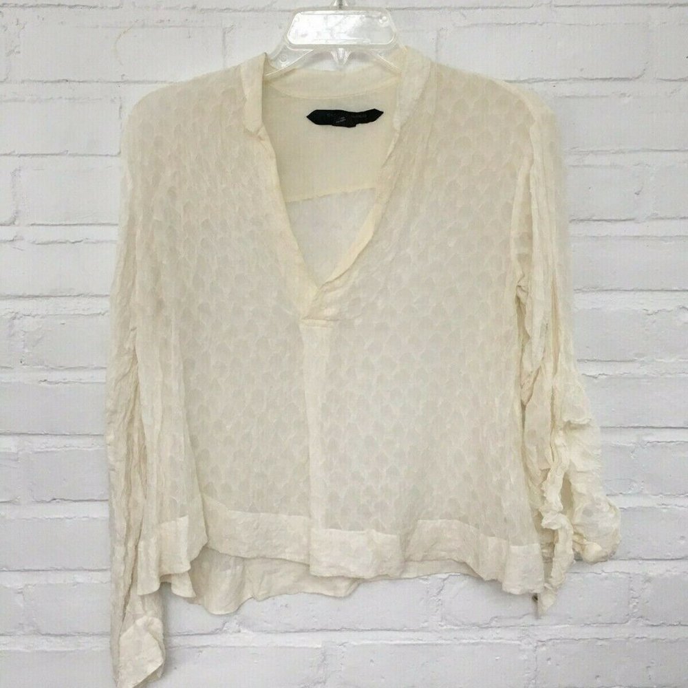 Club Monaco Collection Cream Long Sleeve Blouse - Size XS